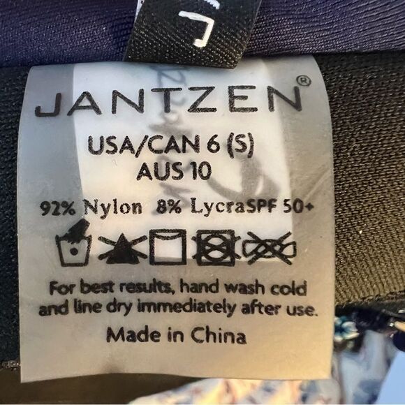 Jantzen Blue Floral Paisley Tummy Control Smoothing Bathing Suit - Picture 10 of 10